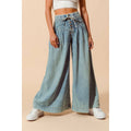 WIDE LEG JEANS WITH BUTTON CLOSURE WITH DRAWSTRING