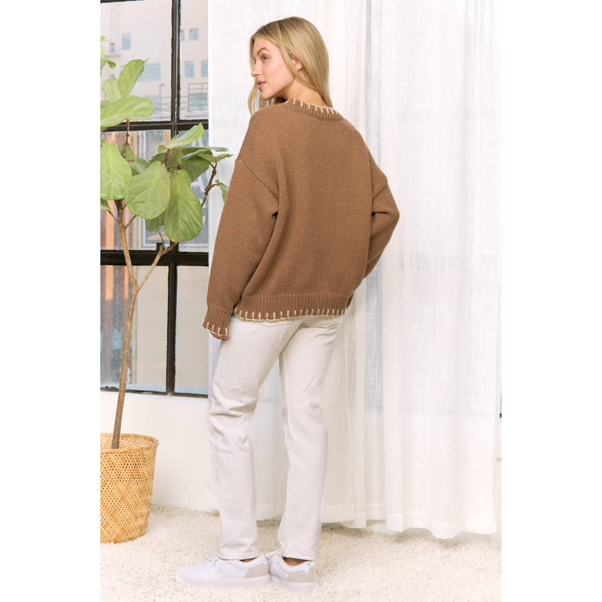 MY LOVELY SHELL CASUAL PULLOVER SWEATER