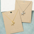 18K Gold Starfish Shell Charm Pendant Necklace