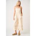 RUFFLE HEM WIDE LEG SLEEVELESS JUMPSUIT