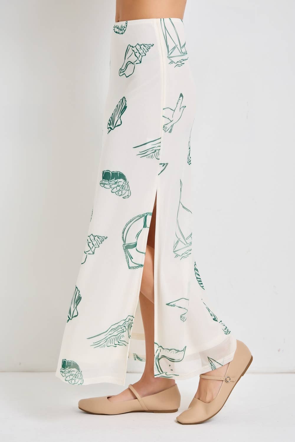 SEA LIFE PRINT MIDI SKIRT