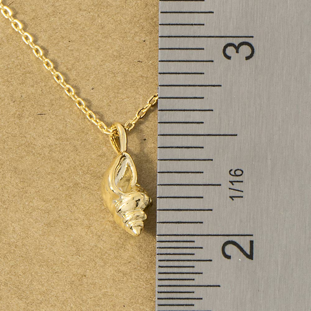 18K Gold Dipped Spiral Shell Pendant Necklace