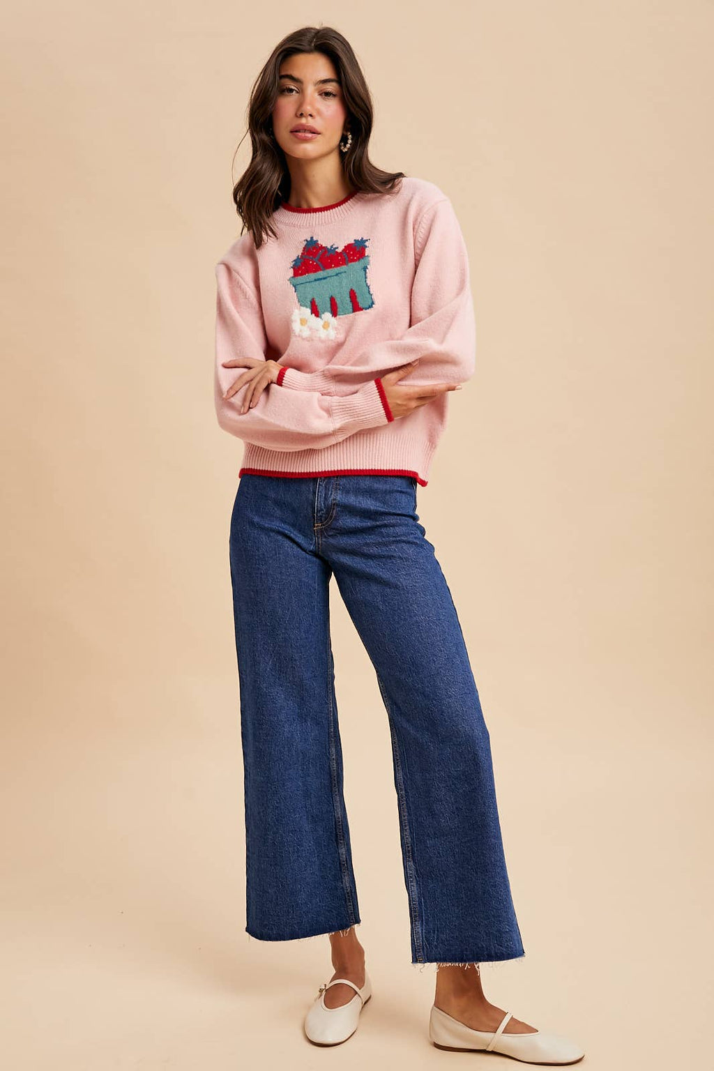 STRAWBERRY CARTON KNITTED PULLOVER
