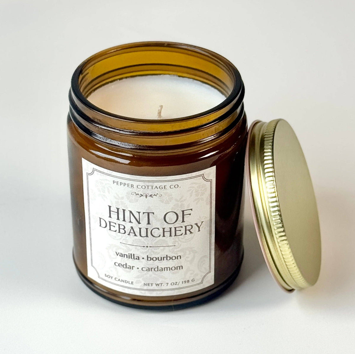 Hint of Debauchery- Vanilla,Bourbon, Cedar, Leather, Vanilla 7 oz Soy Fall Candle