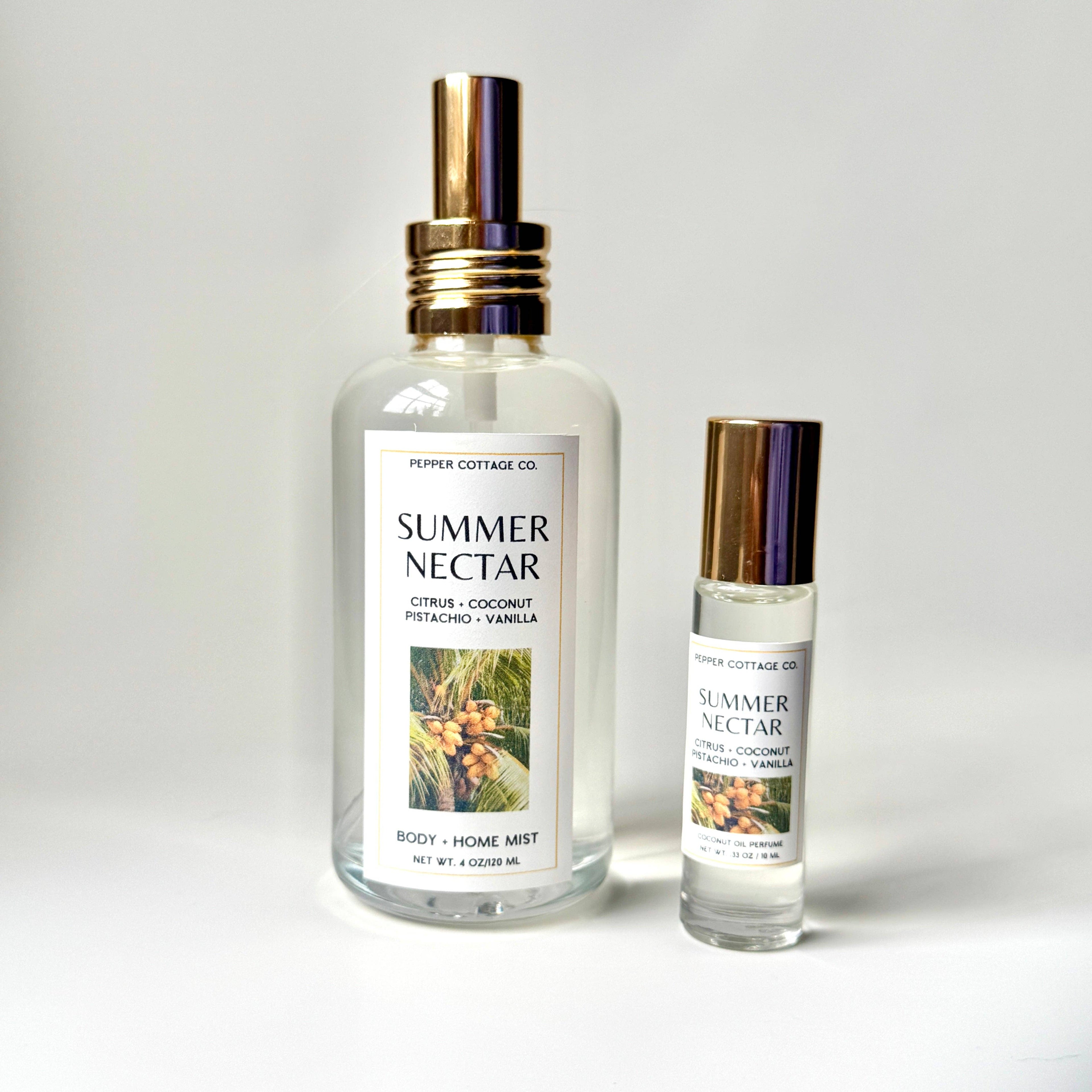 Summer Nectar 4 oz Body & Home Mist | Citrus + Coconut + Pistachio + Vanilla