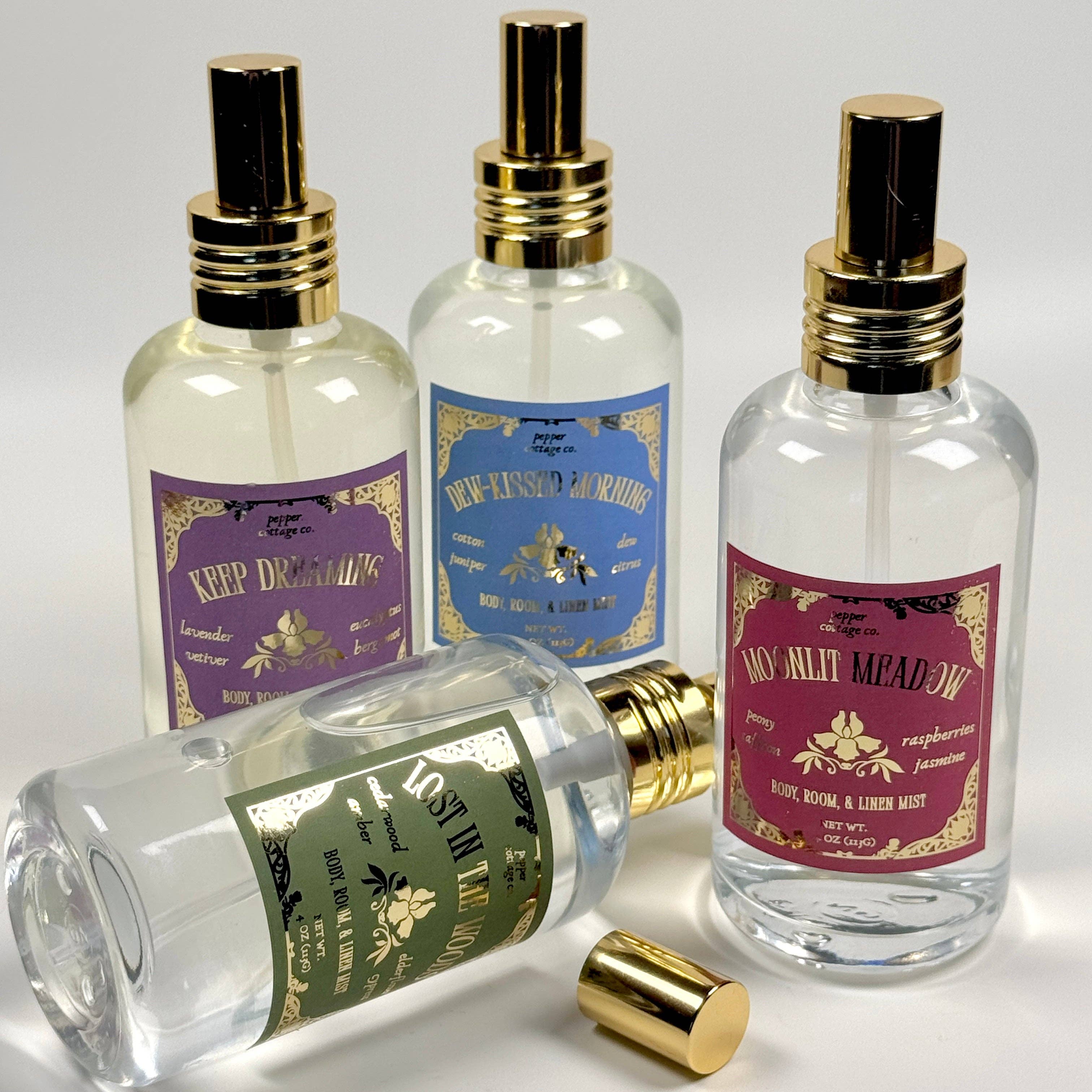 Moonlit Meadow 4 oz Body & Home Mist | Peony, Saffron, Raspberries, Jasmine | Daydream Collection Spring Body Mist