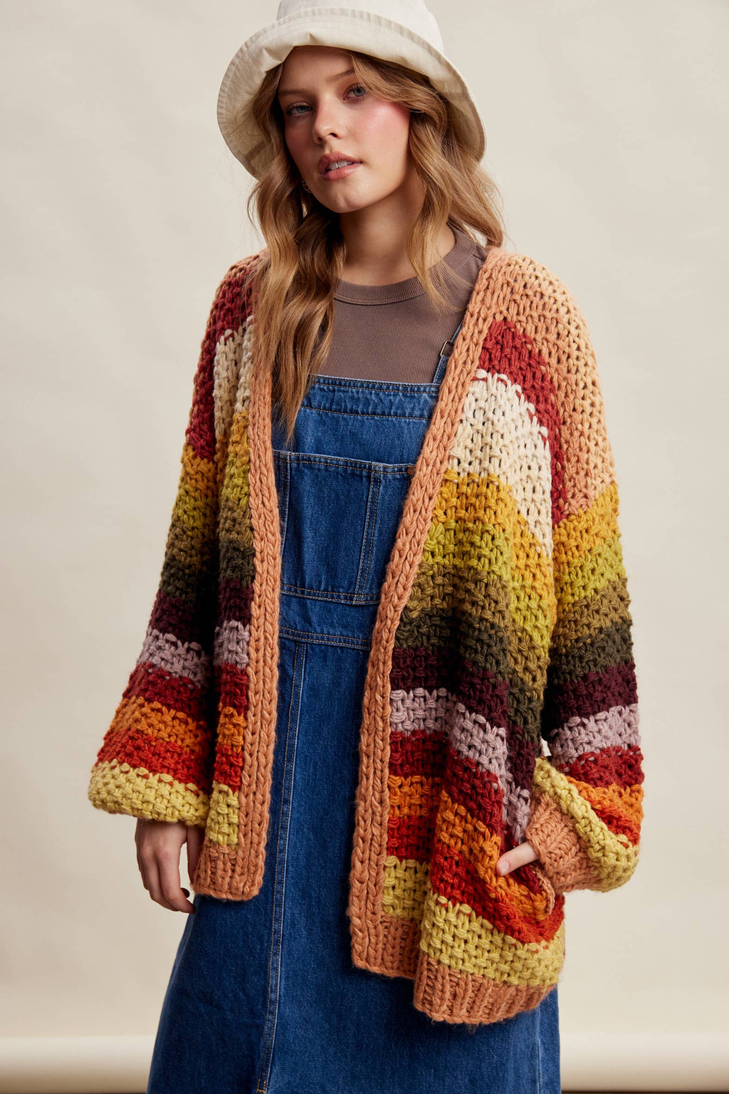 Rainbow Hand-Crochet Open Cardigan LSW0620