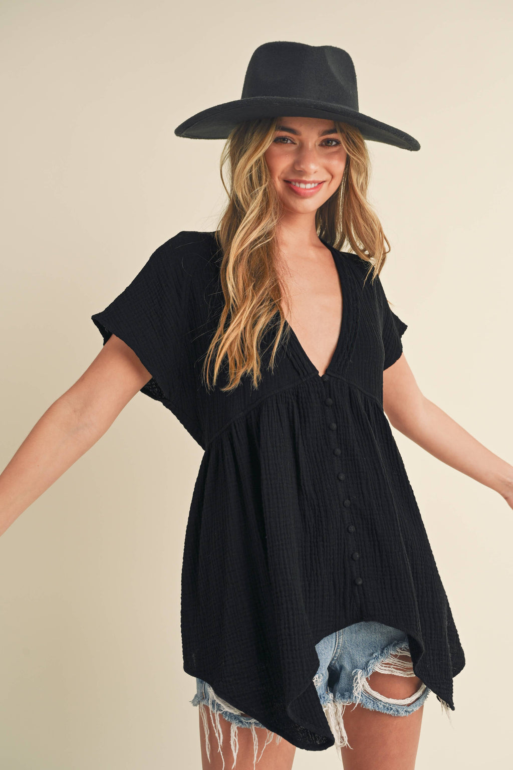 8275DD Florise Button Down Blouse